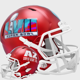 Super Bowl 57 Mini Speed Football Helmet Anodized Red (No Team