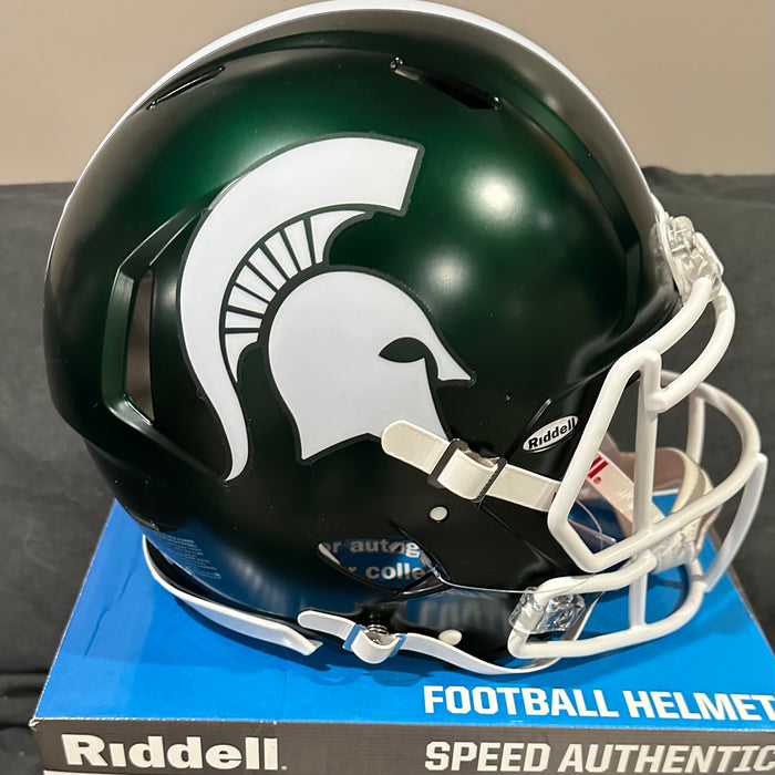 Michigan State Spartans Full Size Authentic Speed Football Helmet Satin Green-NCAA