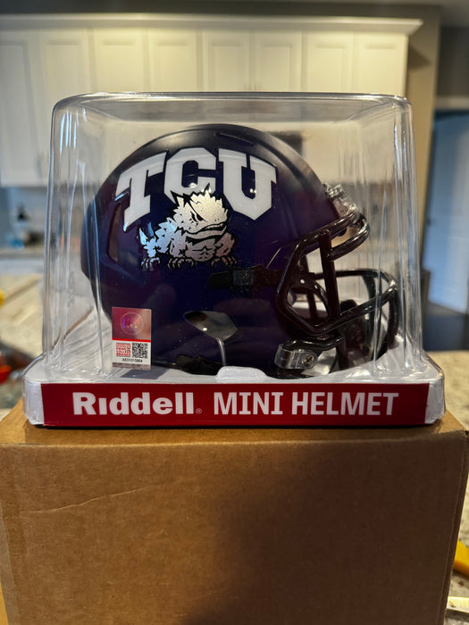 TCU Horned Frogs NCAA Mini Speed Football Helmet Satin Purple- NCAA