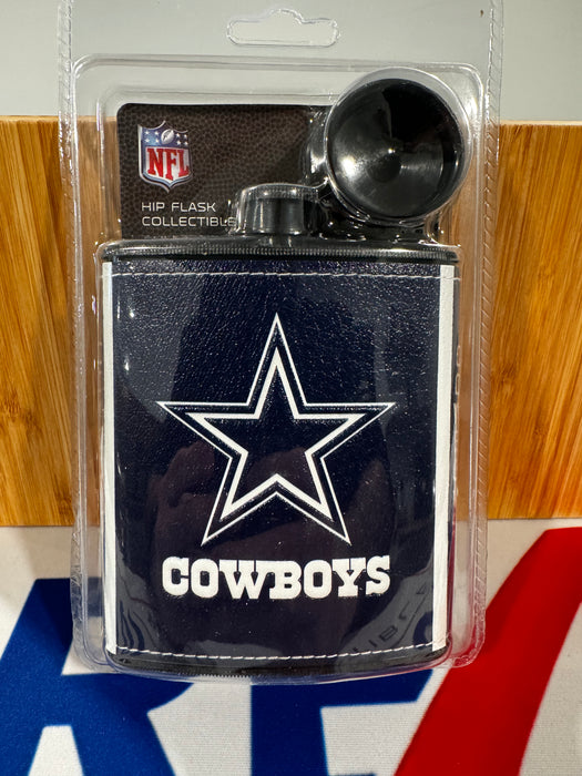 Dallas Cowboys 7 oz Plastic Hip Flask with Logo Wrap