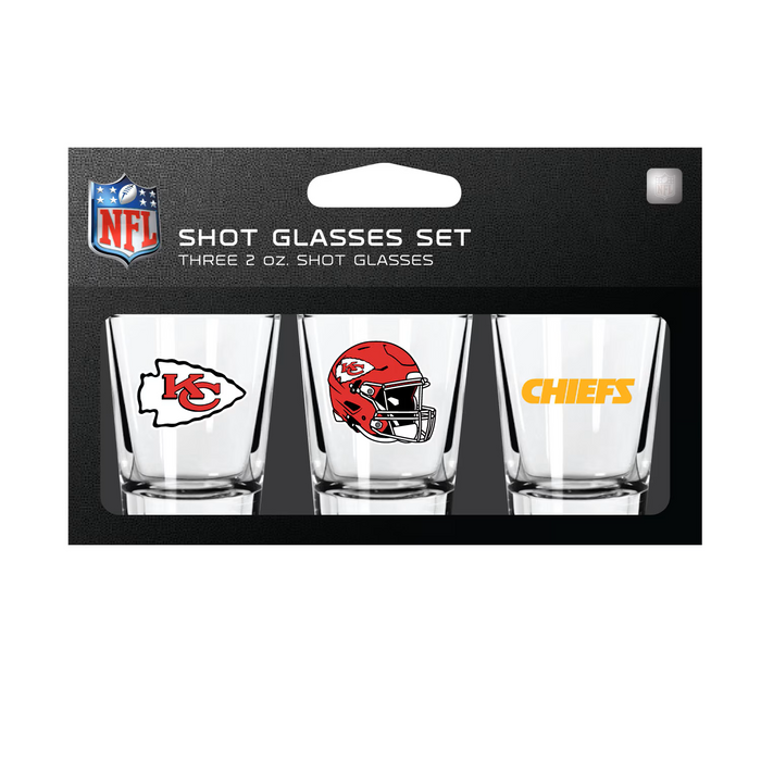 Kansas City Chiefs 3pc Shot Glass Set (2) Pack