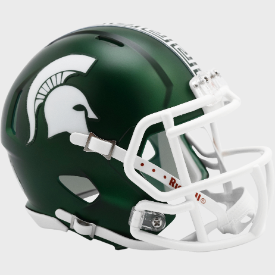 Michigan State Spartans NCAA Mini Speed Football Helmet 2023 Satin Green - NCAA