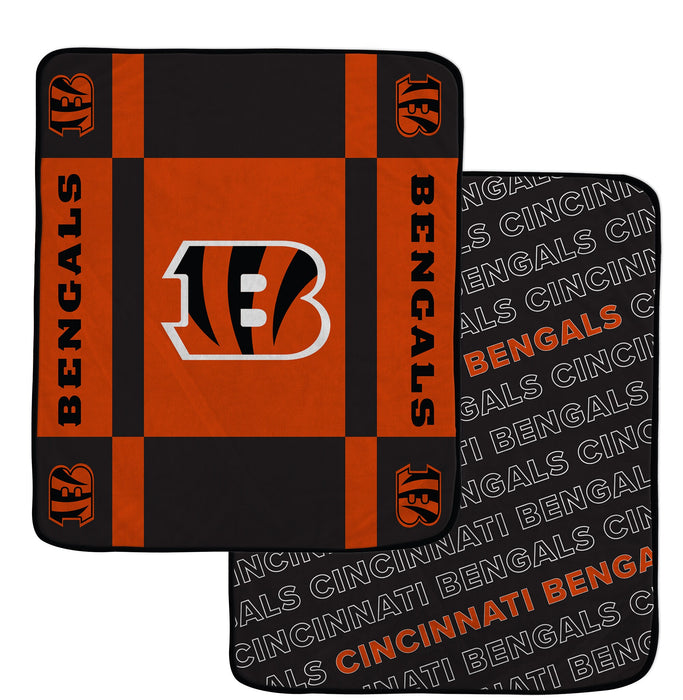 Cincinnati Bengals 60" x 70" Reverse Block Ultra Lux Throw Blanket