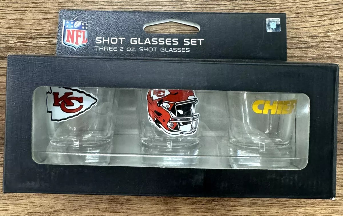 Kansas City Chiefs 3pc Shot Glass Set (2) Pack